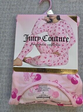 Juicy Couture Pink Cherry Print Long Sleeve Top & Leggings Set